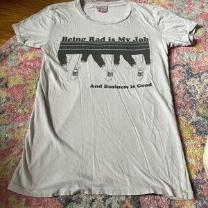 Palmer Cash Graphic Tee "Being Rad Is My Job" in Light Gray Size M!
